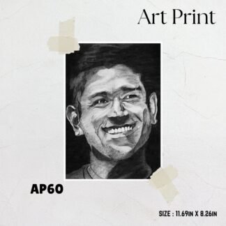 M.S. Dhoni - Charcoal Sketch