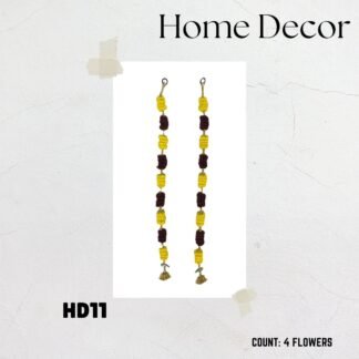 Thoran | 4 Flowers | Yellow & Maroon